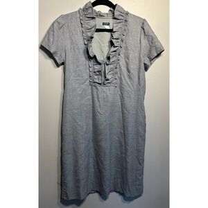 J. Crew Suiting Dress Cap Sleeves Sheath Wool Blend Grey Career Size 8